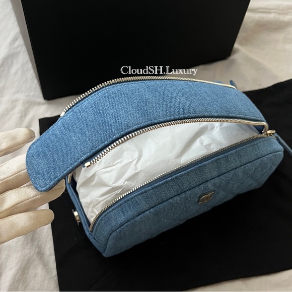Auth Chanel 24C Denim Vanity Bag w/ gold hardware - BNIB - Picture 5 of 9